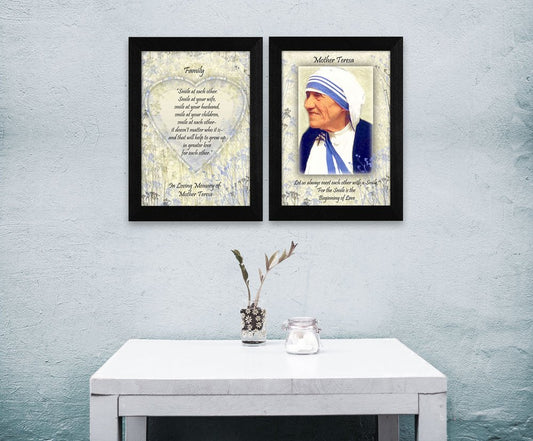 Set Of Two Family Quotes Black Framed Wall Art