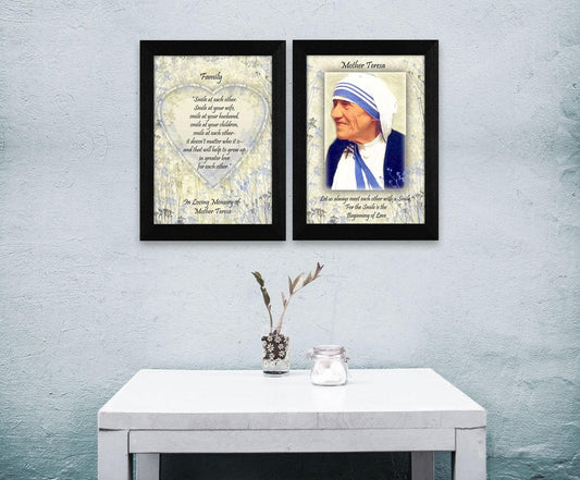 Set Of Two Family Quotes Black Framed Wall Art