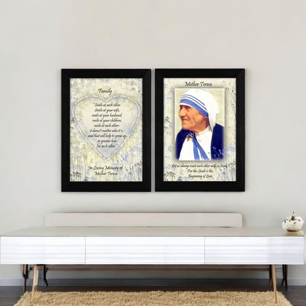 Set Of Two Family Quotes Black Framed Wall Art