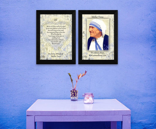 Set Of Two Life Quotes Black Framed Wall Art