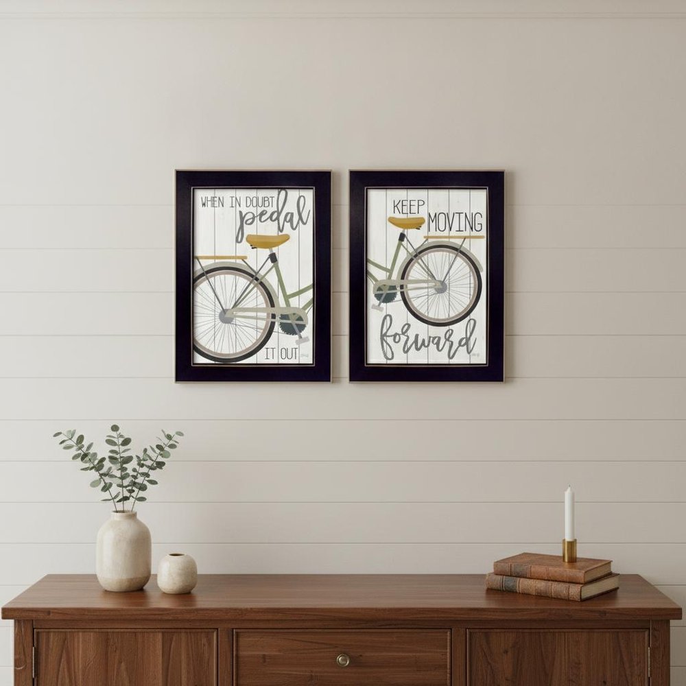 Set Of Two Pedal it Out 2 Black Framed Print Wall Art