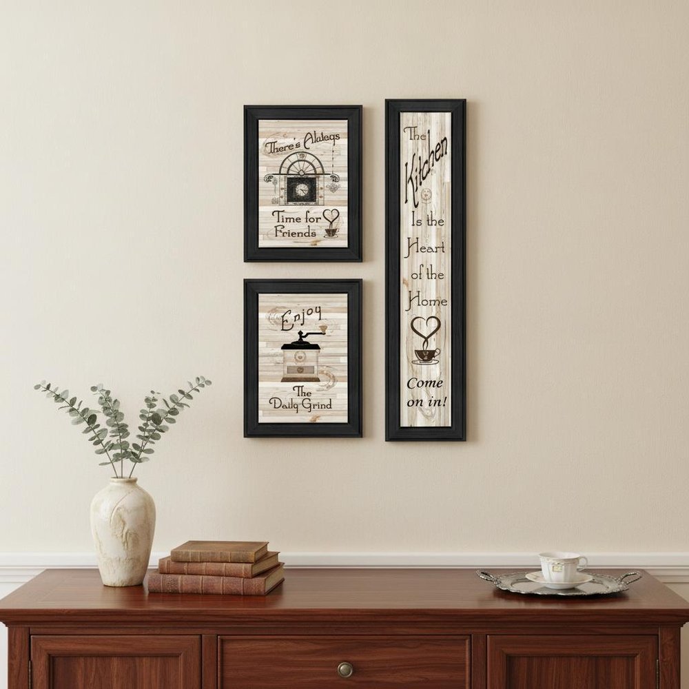 Set Of Three The Kitchen Collection I 2 Black Framed Print Kitchen Wall Art