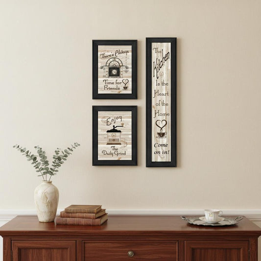 Set Of Three The Kitchen Collection I 2 Black Framed Print Kitchen Wall Art