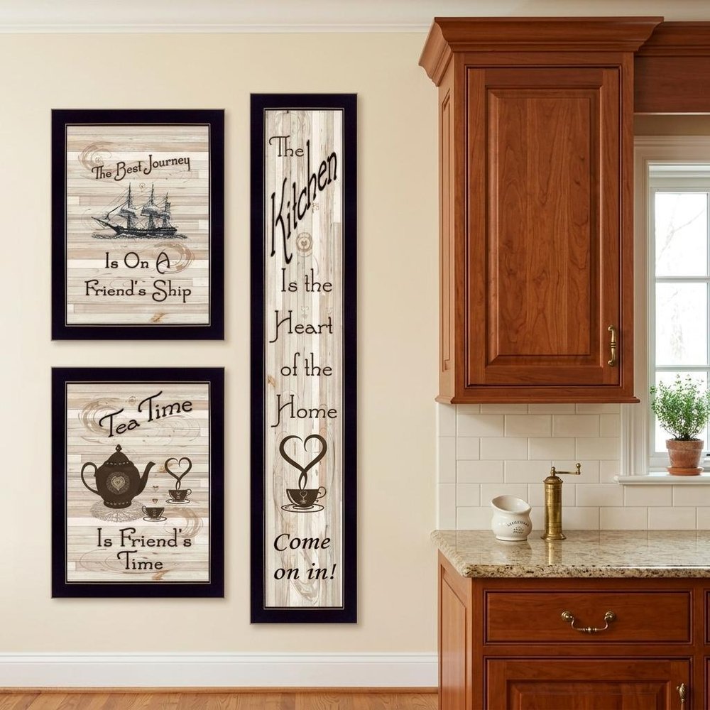 Set Of Three The Kitchen Collection II 3 Black Framed Print Kitchen Wall Art