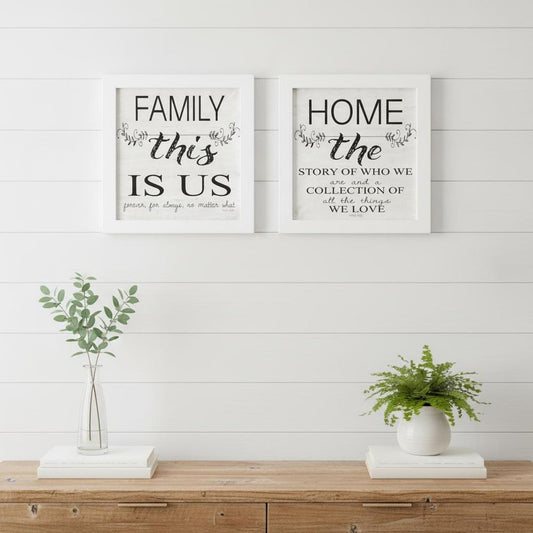 Set Of Two Family 2 White Framed Print Wall Art