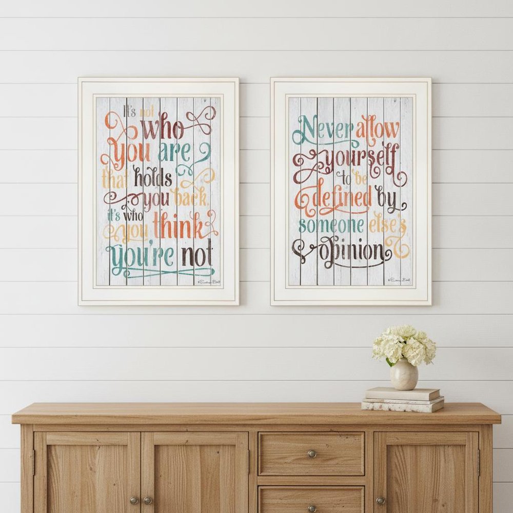 Set Of Two Who You Think 1 White Framed Print Wall Art