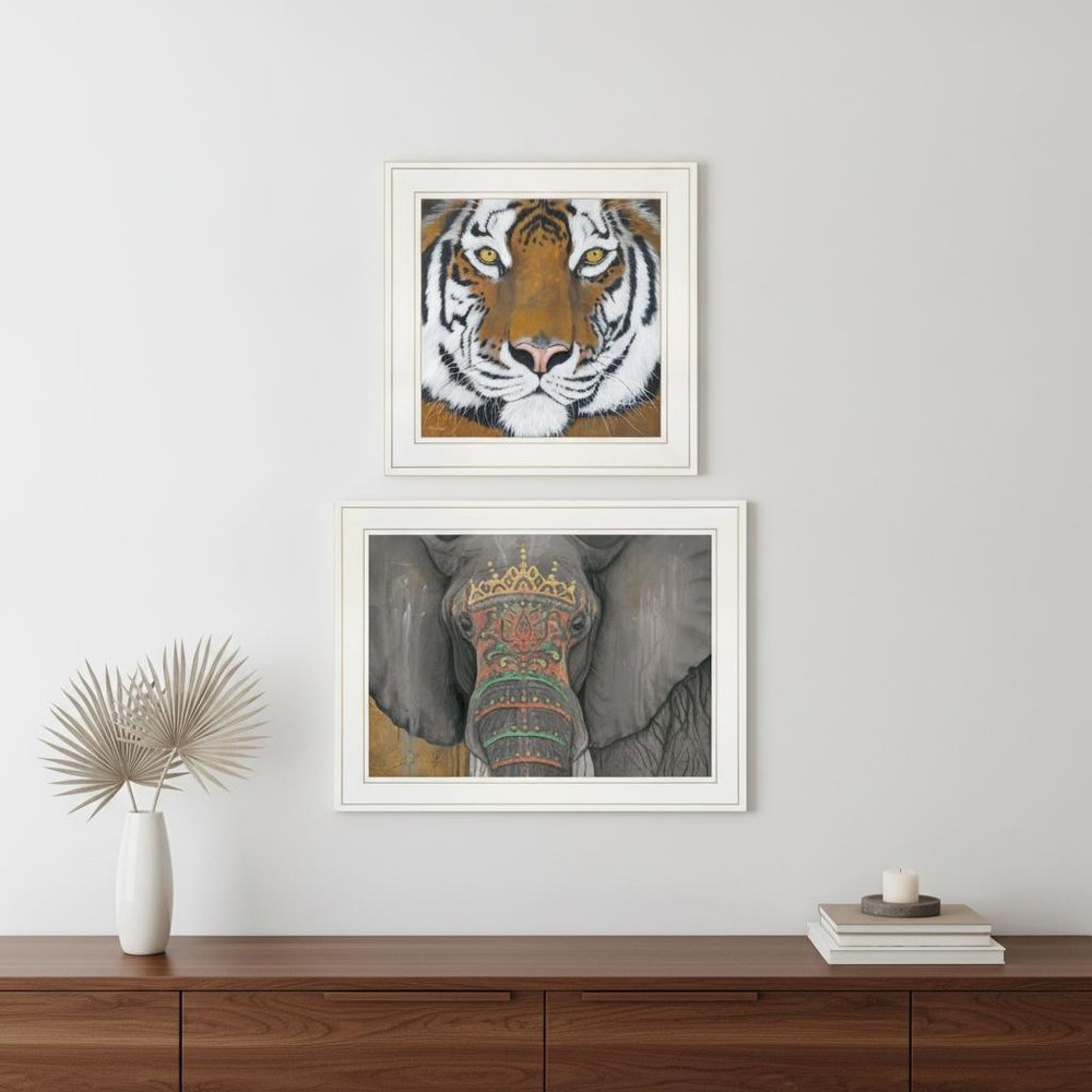 Set Of Two Wildlife II 1 White Framed Print Wall Art