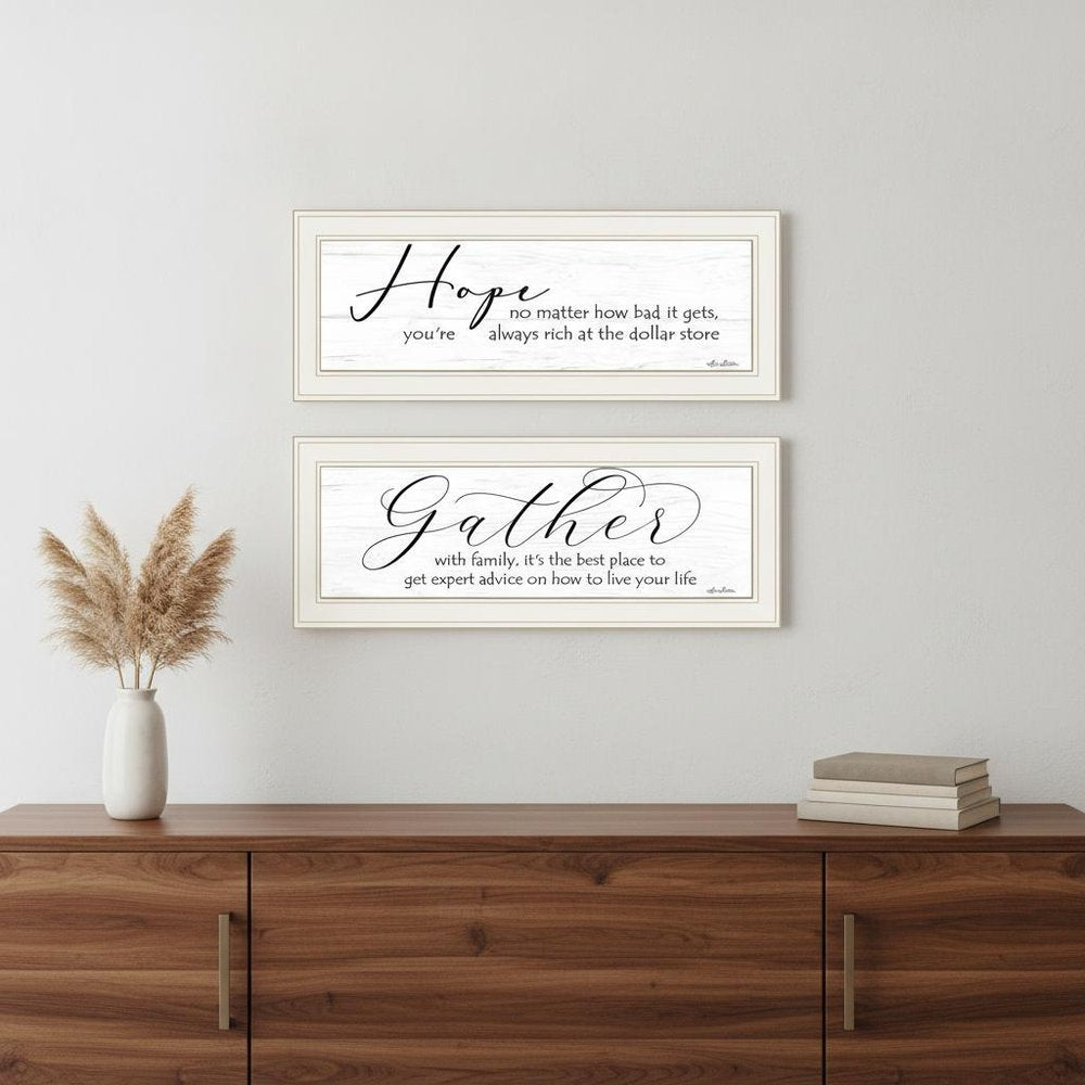 Set Of Two Gather Together 1 White Framed Print Wall Art