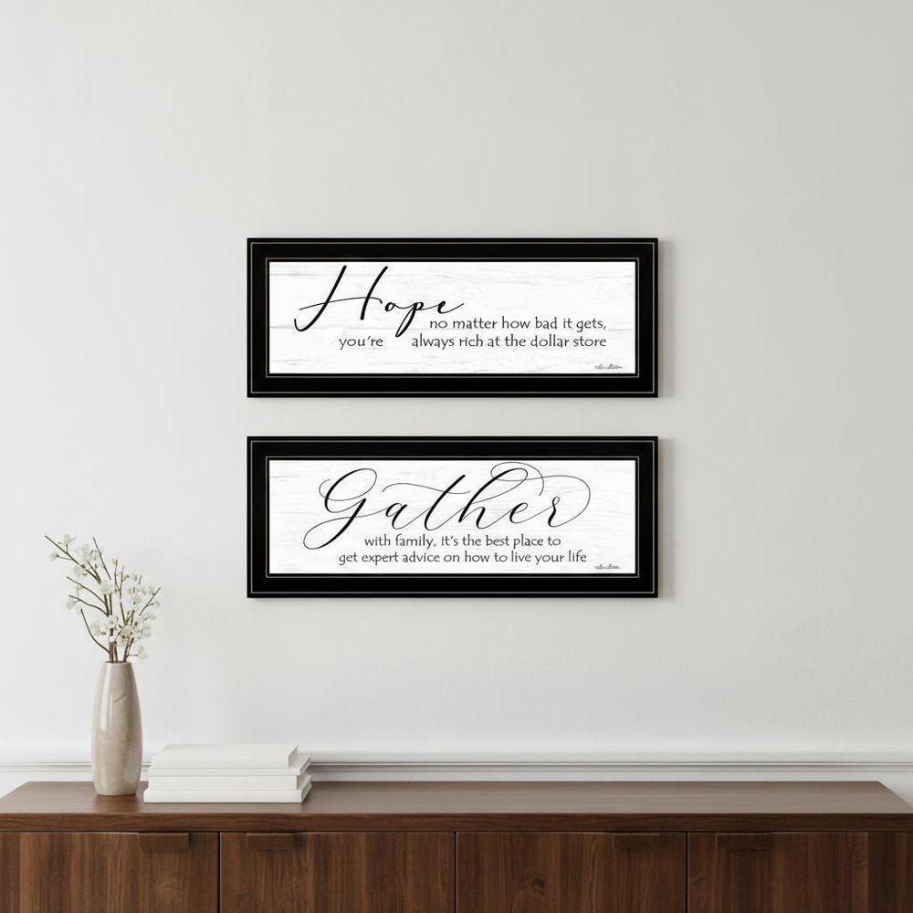 Set Of Two Gather Together 2 Black Framed Print Wall Art