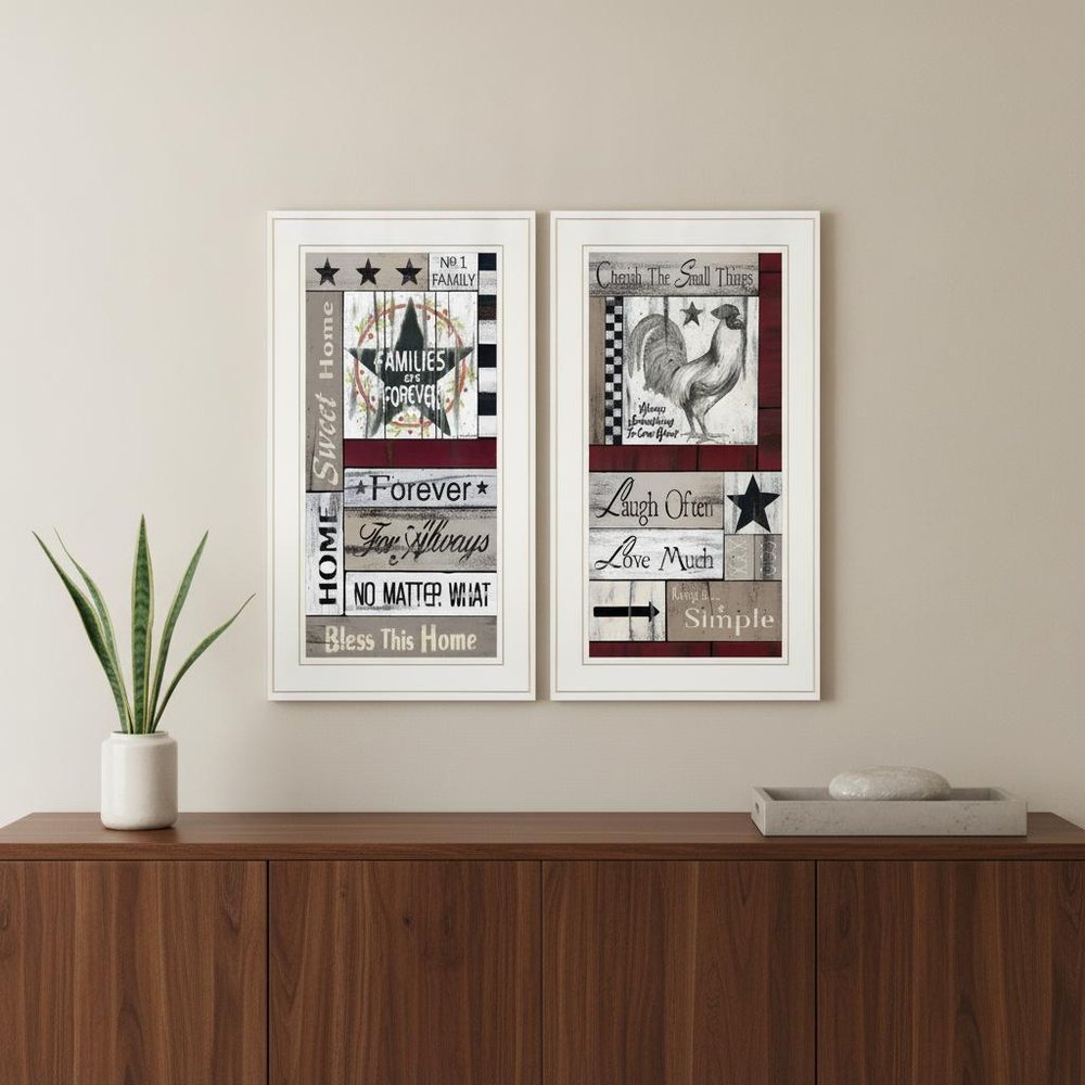 Set Of Two Family Wisdom 1 White Framed Print Wall Art