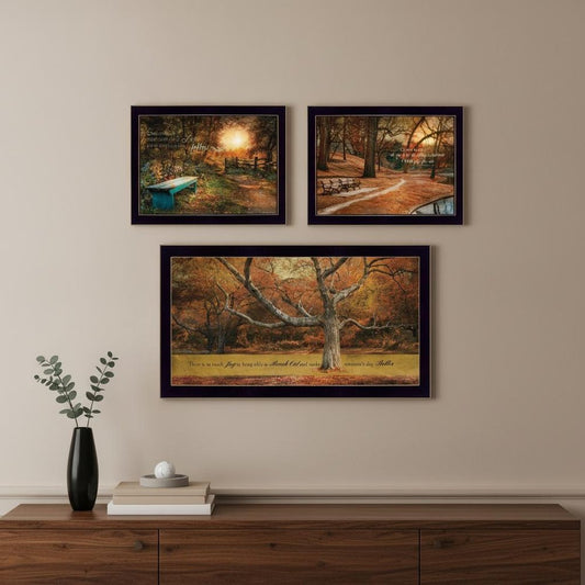 Set Of Three Tranquil Spaces 2 Black Framed Print Wall Art