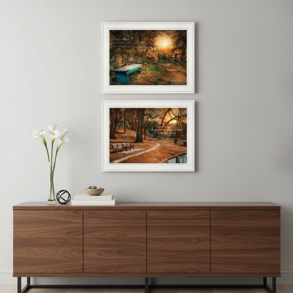 Set Of Two Resting Places 1 White Framed Print Wall Art