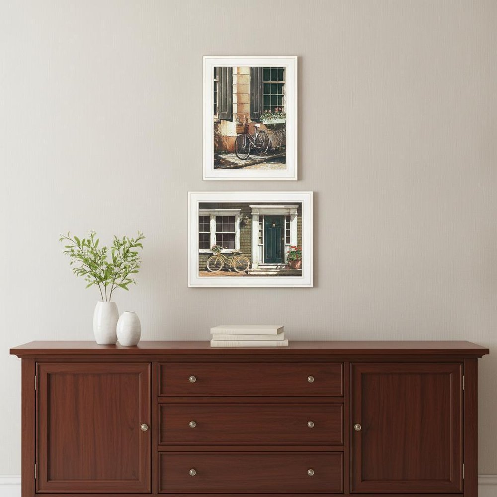 Set Of Two A Picnic Getaway 1 White Framed Print Wall Art