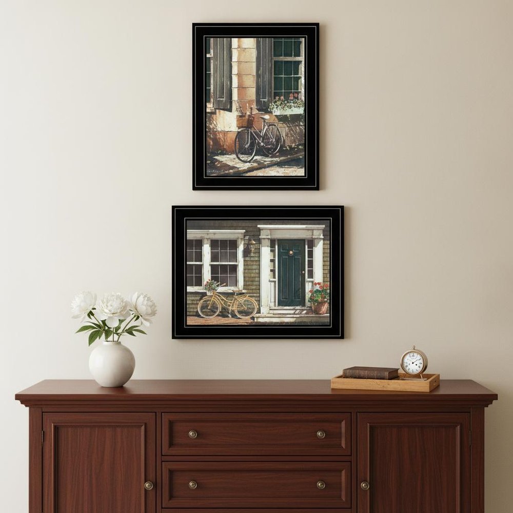 Set Of Two A Picnic Getaway 2 Black Framed Print Wall Art