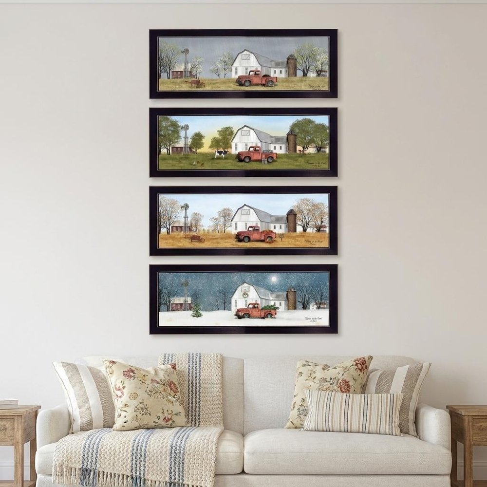 Set Of Four Billy Jacobs Four Seasons Collection V Black Frame 3 Black Framed Print Wall Art