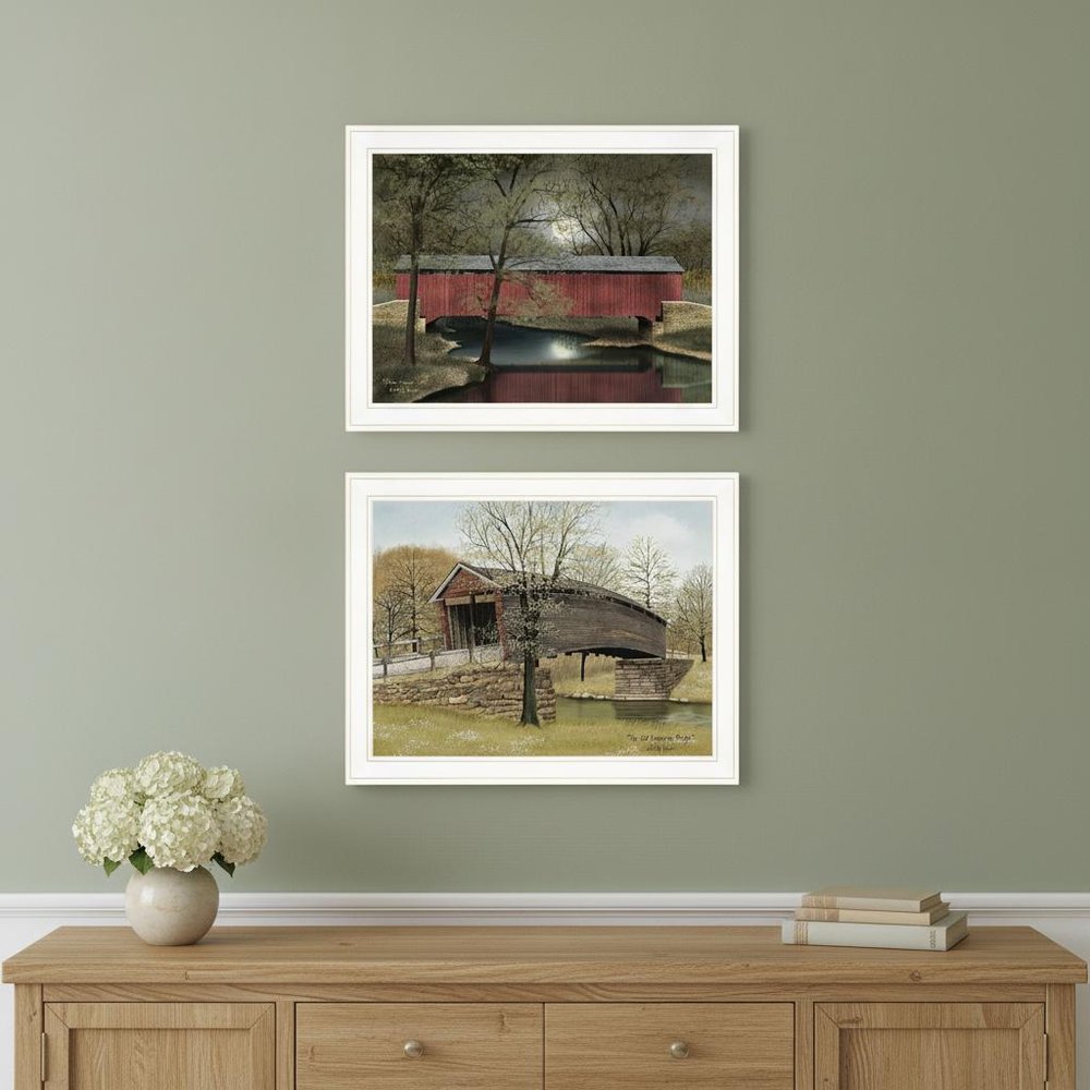 Set Of Two Bridge Collection I 1 White Framed Print Wall Art