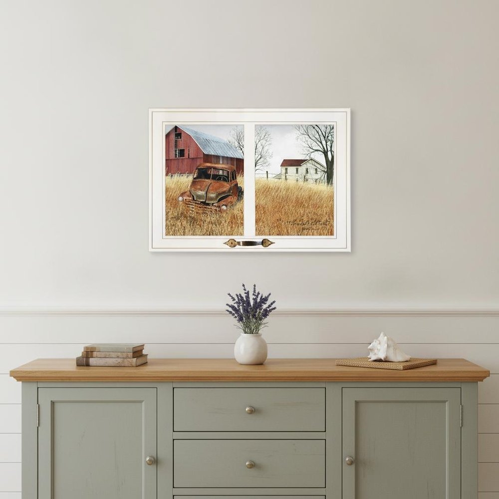 Granddads Old Truck 9 White Framed Print Wall Art