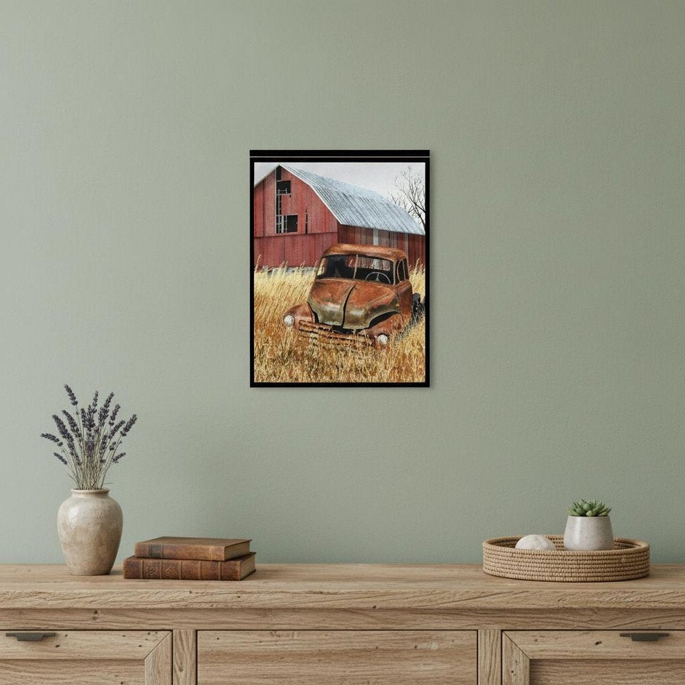 Granddads Old Truck 8 Black Framed Print Wall Art