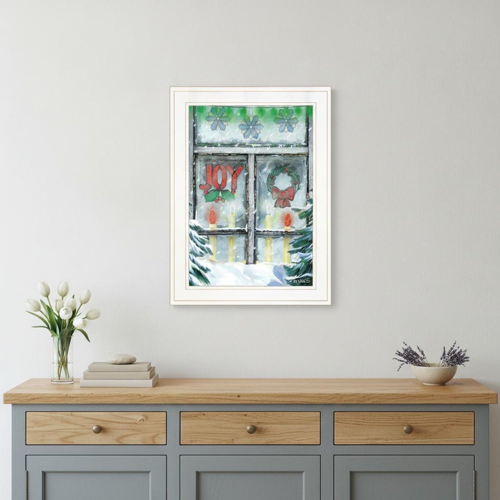 Christmas Joy 1 White Framed Print Wall Art