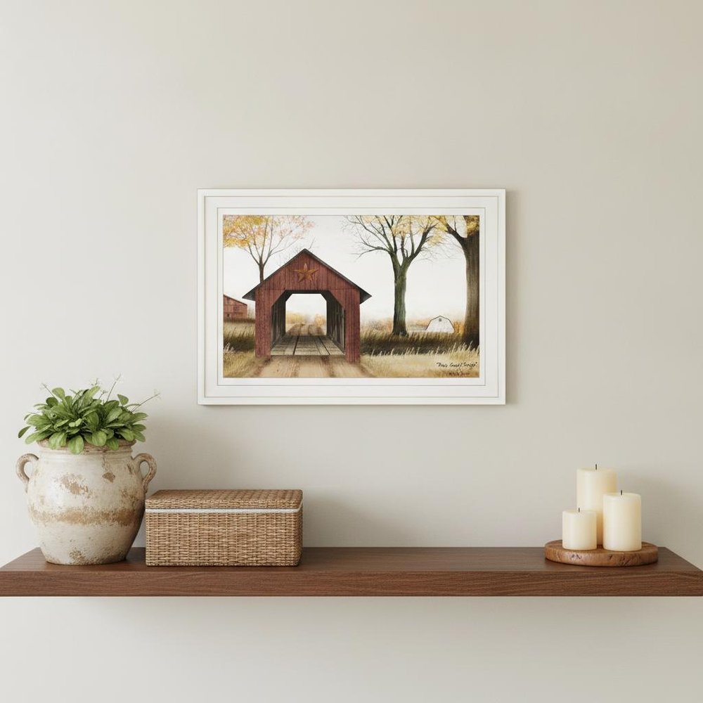 Bucks County Bridge 1 White Framed Print Wall Art