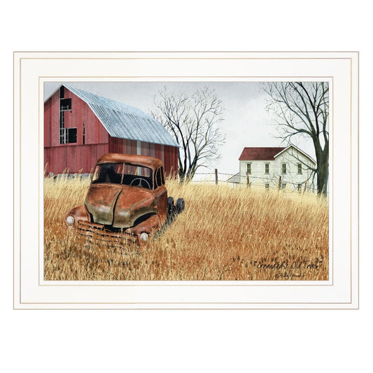 Granddads Old Truck 1 White Framed Wall Art