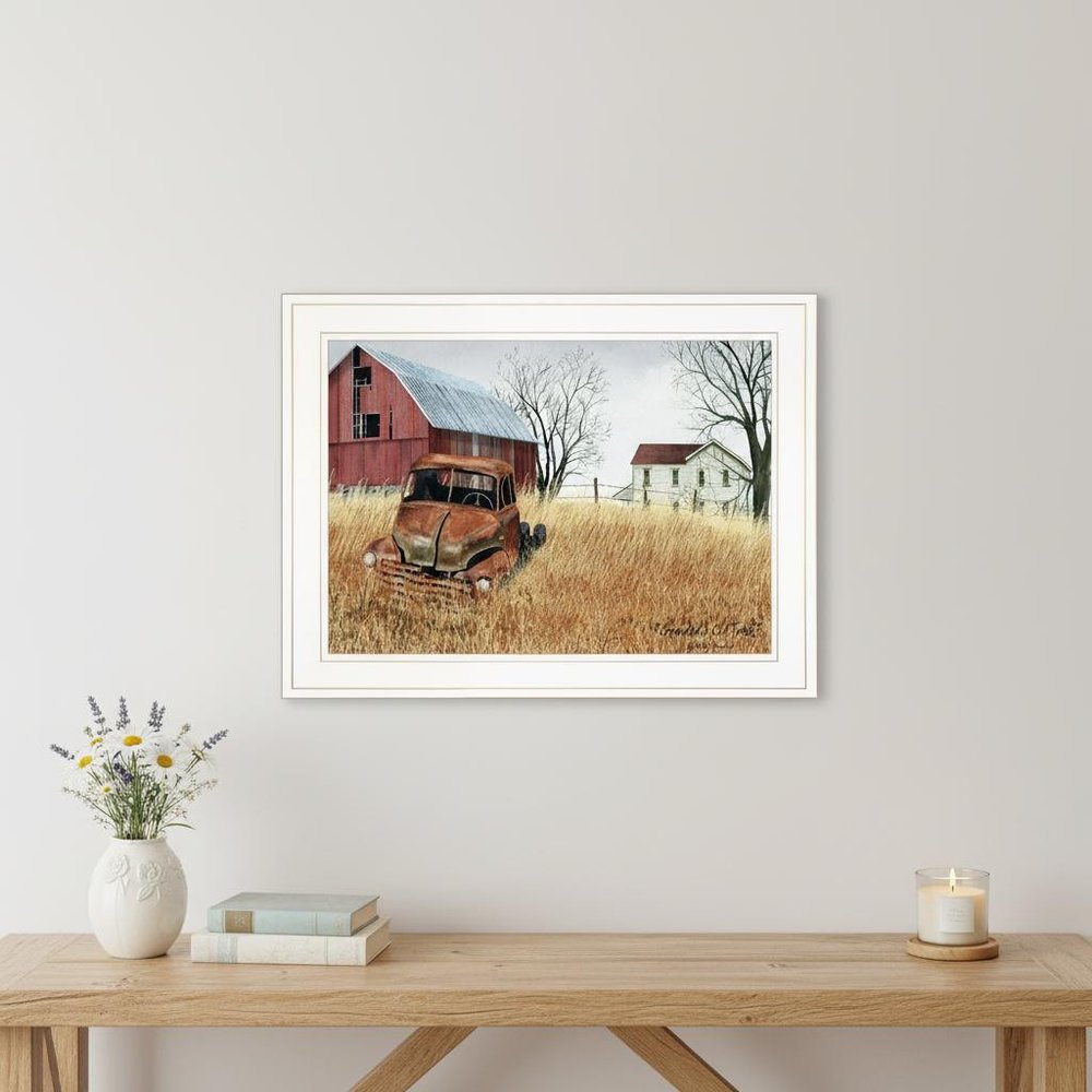 Granddads Old Truck 1 White Framed Wall Art