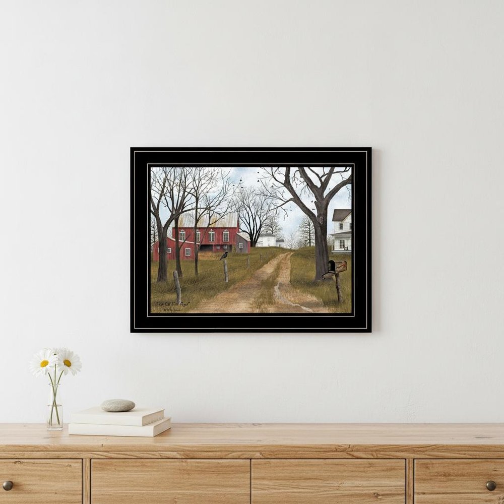 The Old Dirt Road 3 Black Framed Print Wall Art