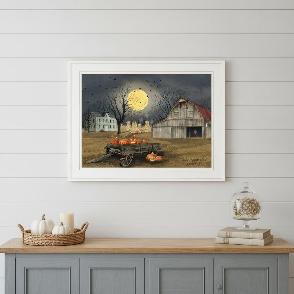 Spooky Harvest Moon 2 White Framed Print Kitchen Wall Art