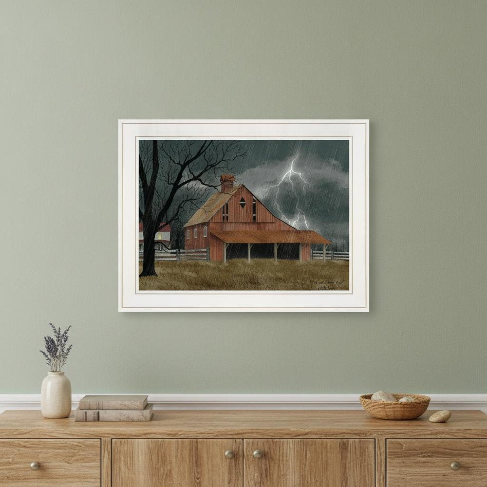Dark and Stormy Night 2 White Framed Print Wall Art