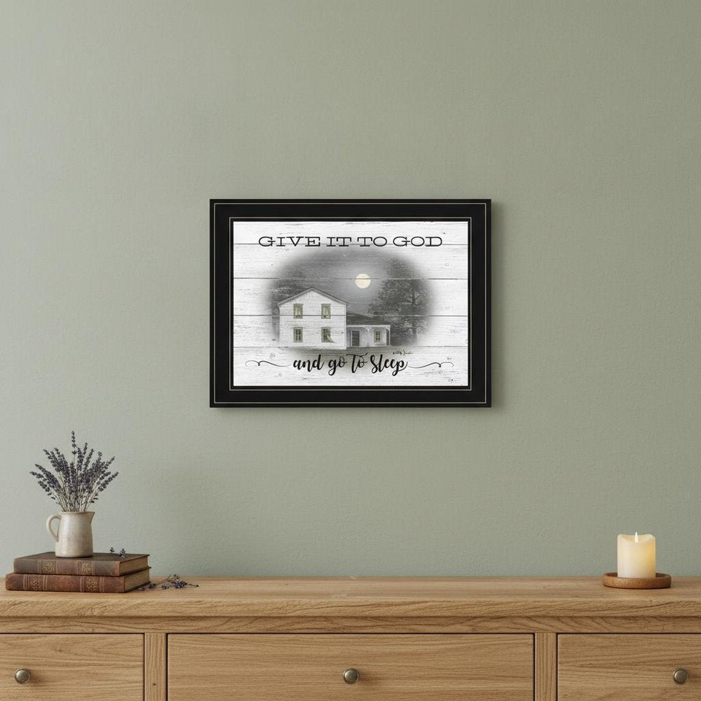 Give It To God Black Framed Print Wall Art