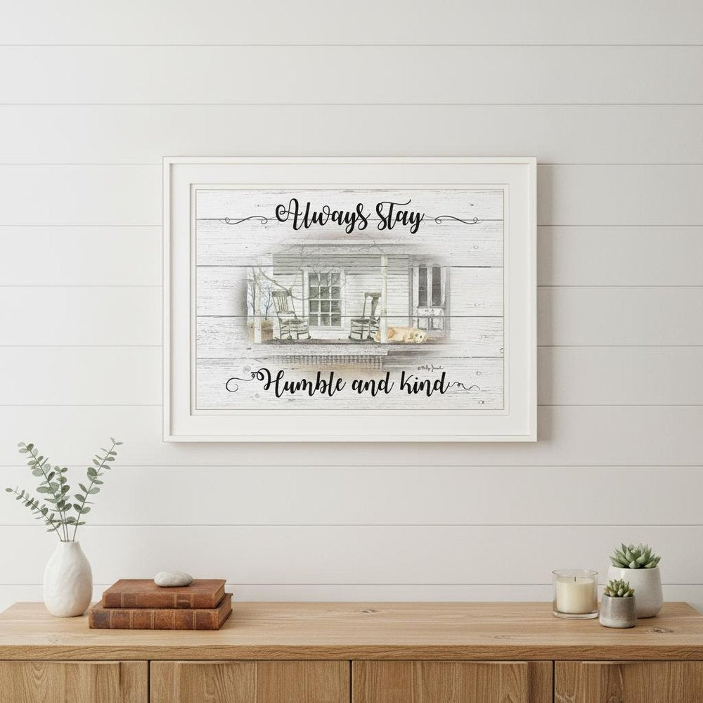 Humble and Kind 1 White Framed Print Wall Art