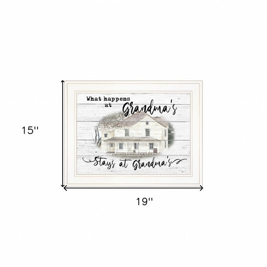 Stays At Grandmas White Framed Print Wall Art