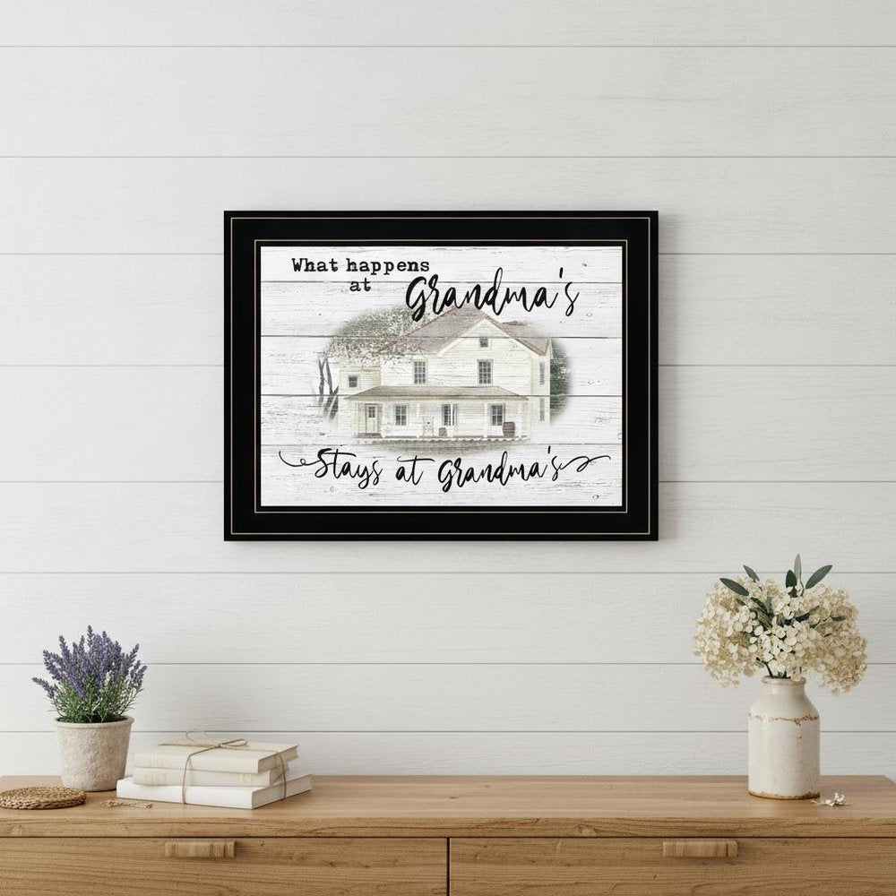 Stays At Grandmas Black Framed Print Wall Art