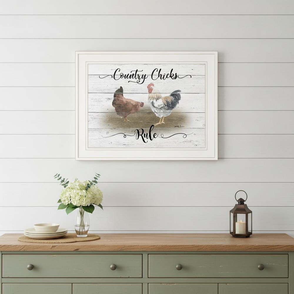 Country Chicks Rule 2 White Framed Print Wall Art