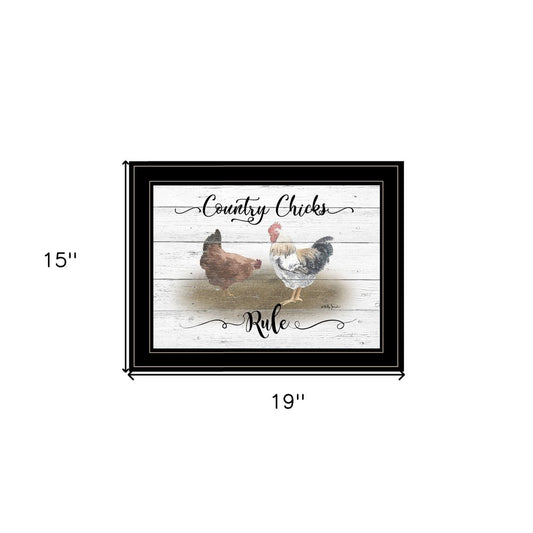 Country Chicks Rule 3 Black Framed Print Wall Art