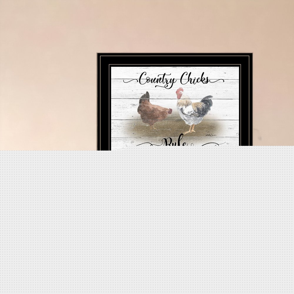 Country Chicks Rule 3 Black Framed Print Wall Art