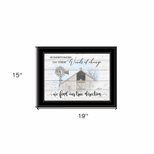 Winds Of Change Windmill on the Farm Black Framed Print Wall Art