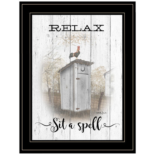 Relax Sit a Spell 2 Black Framed Print Wall Art