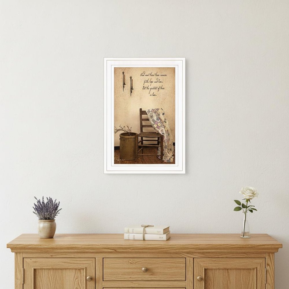 These Three Remain 1 White Framed Print Wall Art