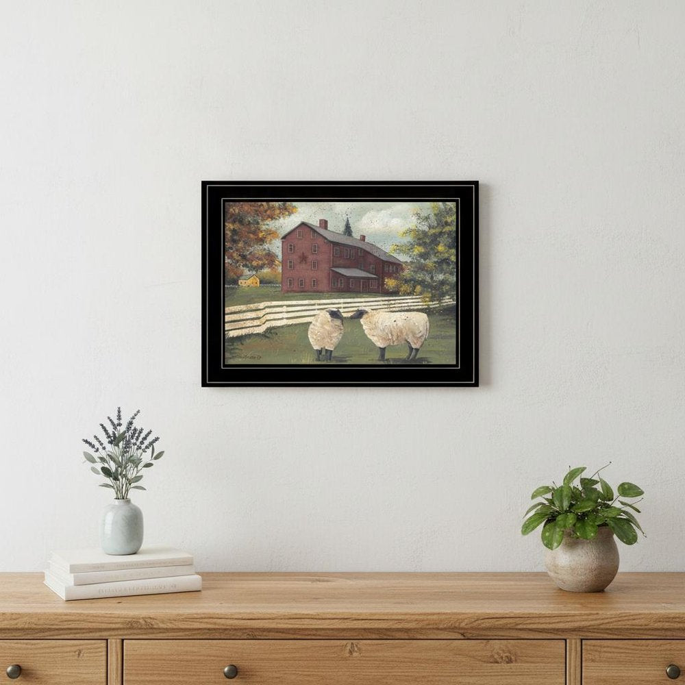 Hancock Sheep 3 Black Framed Print Wall Art