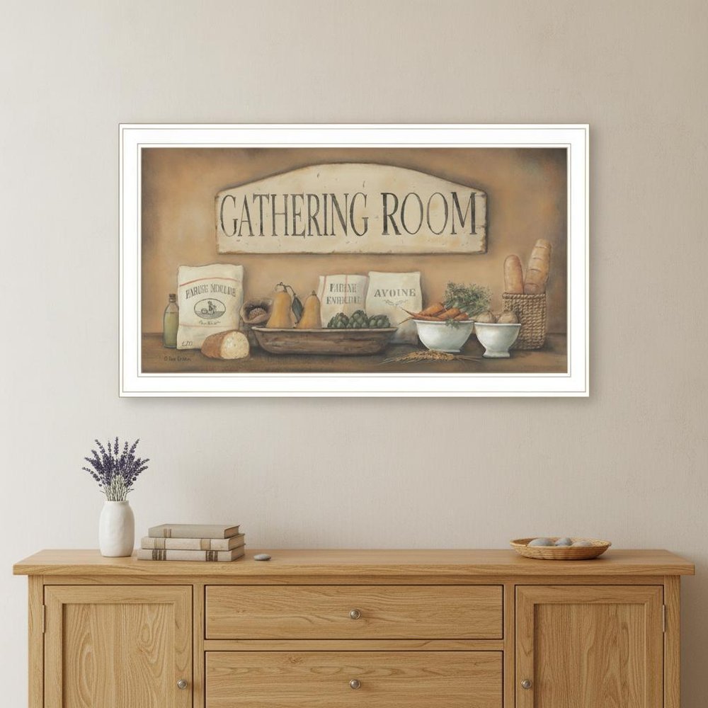 Gathering Room 1 White Framed Print Kitchen Wall Art