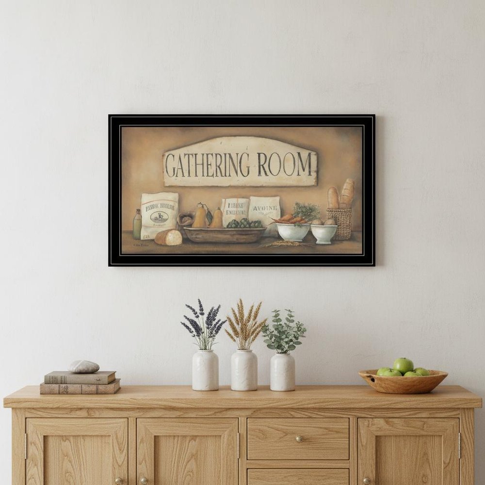 Gathering Room 2 Black Framed Print Kitchen Wall Art
