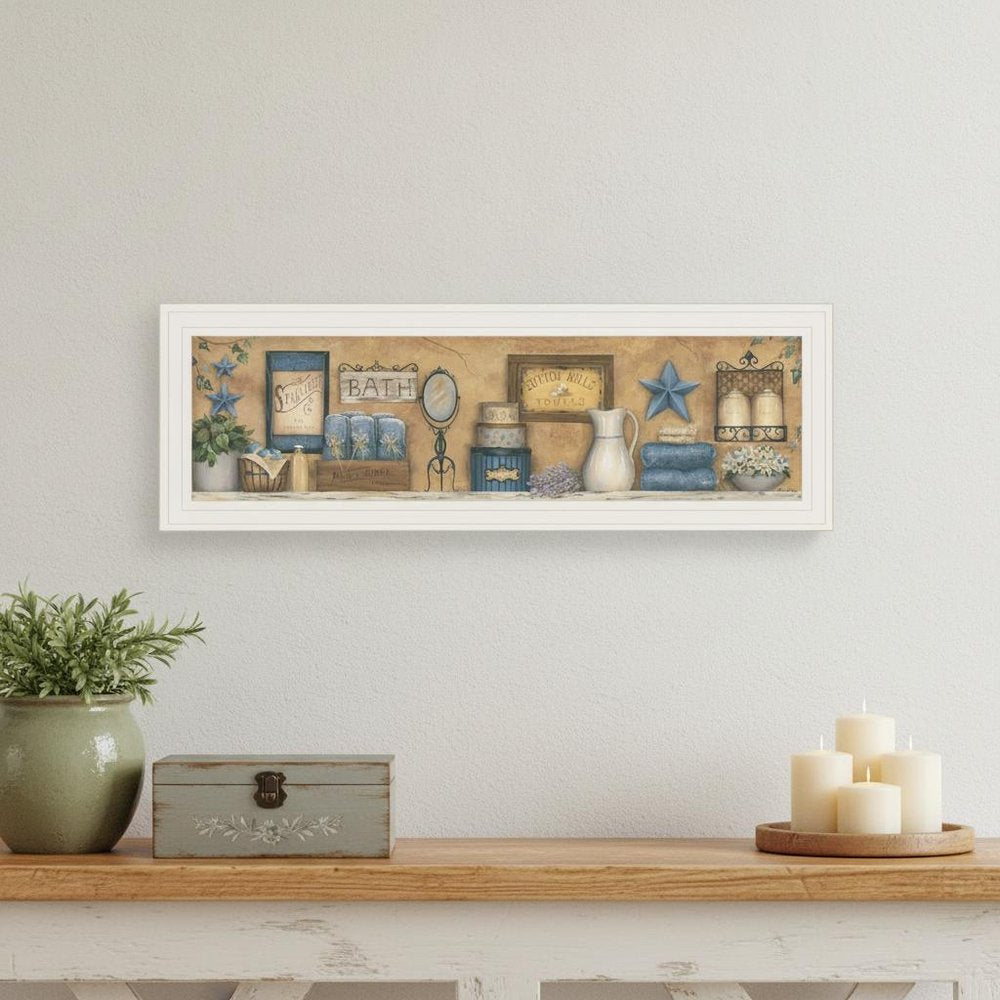 Starlight Bath 2 White Framed Print Bathroom Wall Art