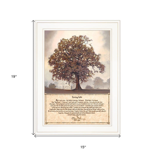 Living Life 5 White Framed Print Wall Art
