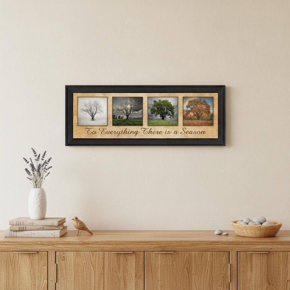 There is a Season Big Trees Black Framed Print Wall Art