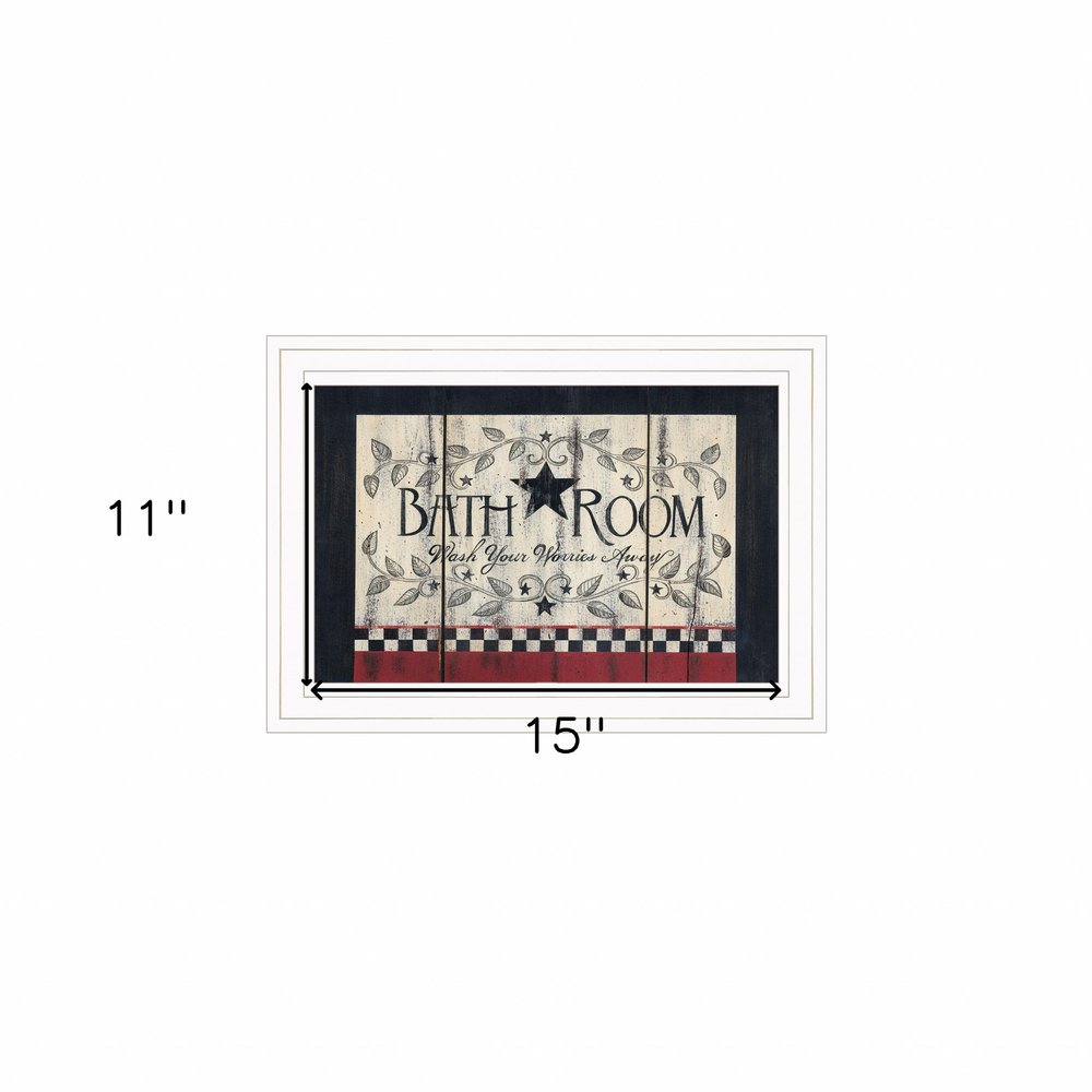 Bathroom 2 White Framed Print Bathroom Wall Art