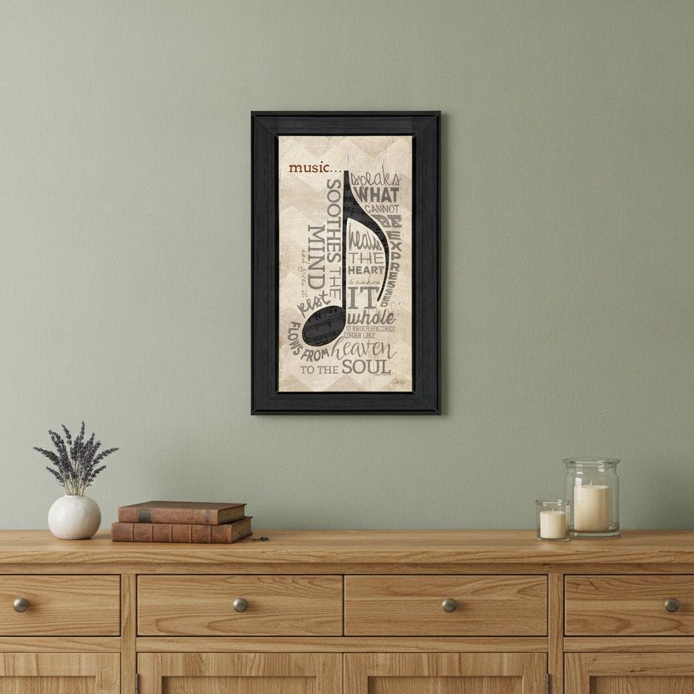 Music 7 Black Framed Print Wall Art
