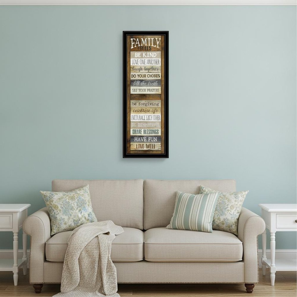 Family Rules Shutter 4 Black Framed Print Wall Art