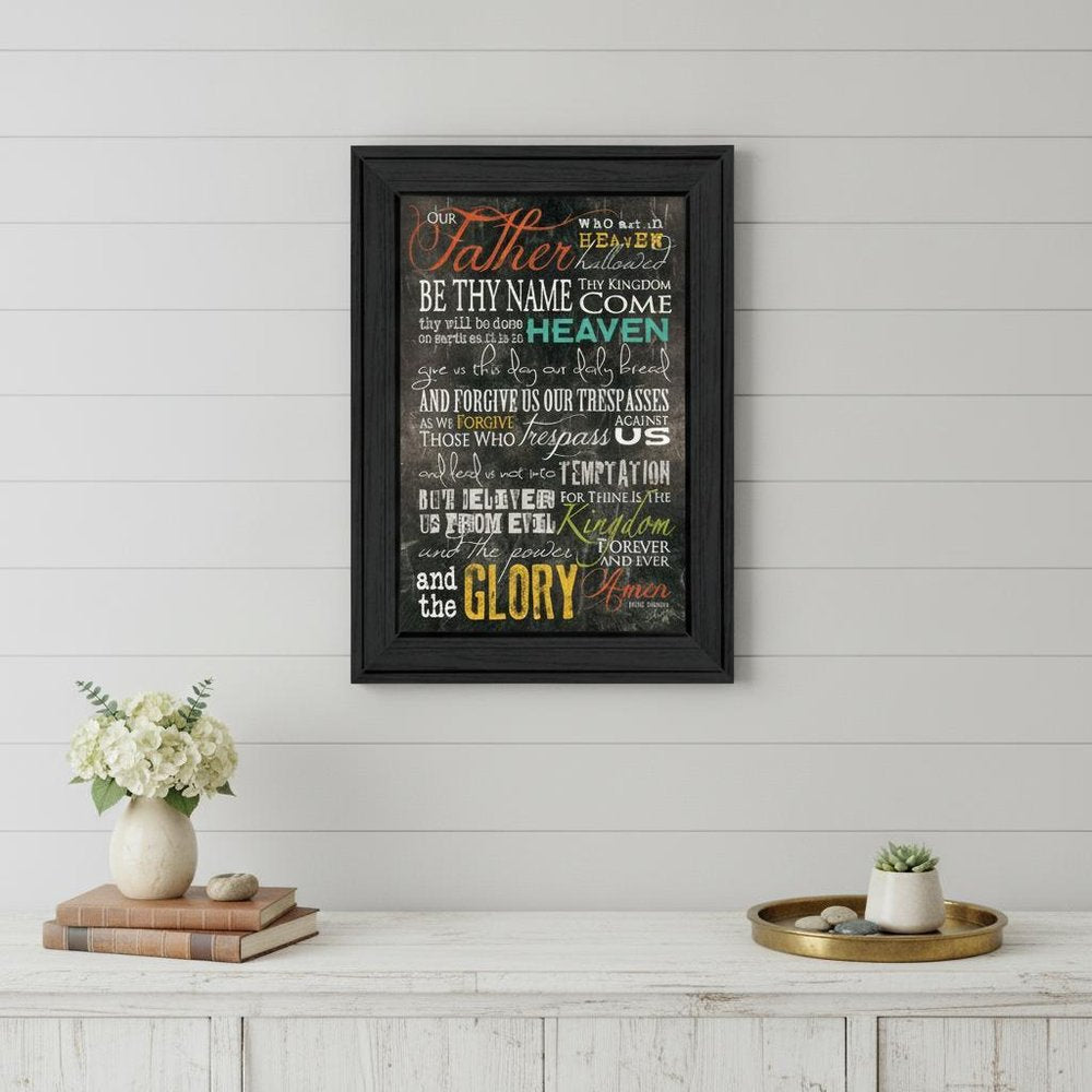 The Lords Prayer 3 Black Framed Print Wall Art