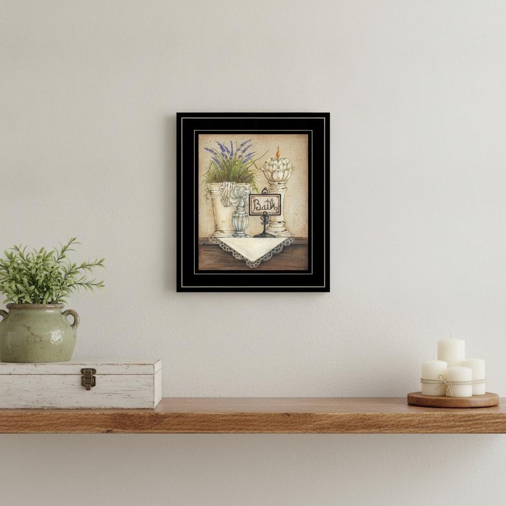 Bath Print 3 Black Framed Print Bathroom Wall Art
